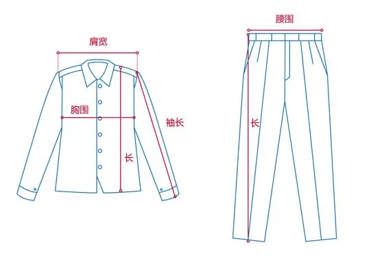 定做工作服測(cè)量展示圖，短袖工作服定做，冬季工作服定做